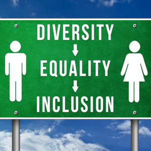 sign showing the words diversity, equality, and inclusion