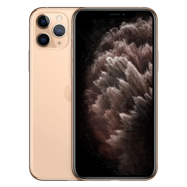 Gold iPhone 11 Pro front and back view