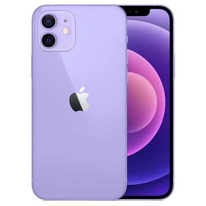 Purple iPhone 12 front and back view