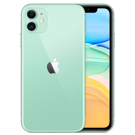 Green iPhone 11 front and back view