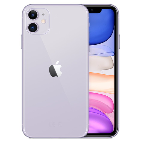 Purple iPhone 11 front and back view