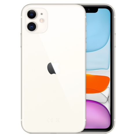 White iPhone 11 front and back view
