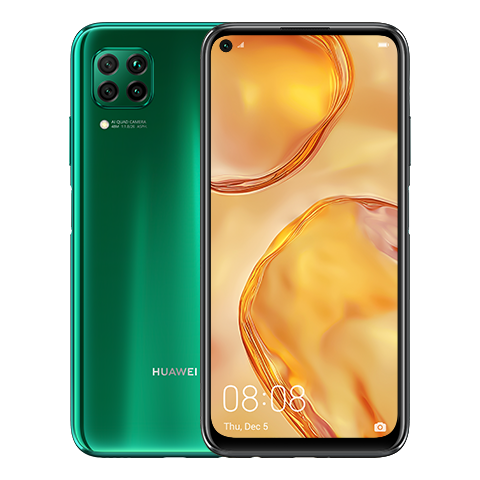 Crush Green Huawei P40 Lite front and back view