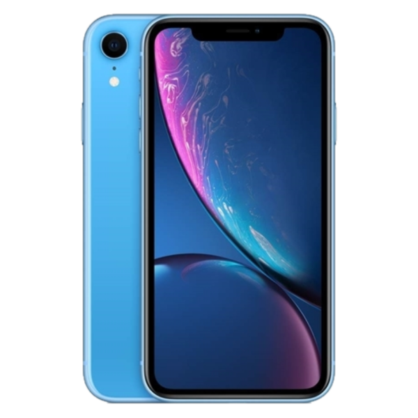 Blue iPhone XR front and back view