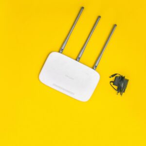 wifi router on a yellow background
