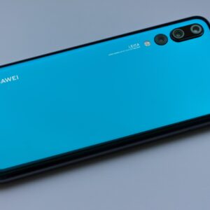 Blue Huawei Smartphone back view