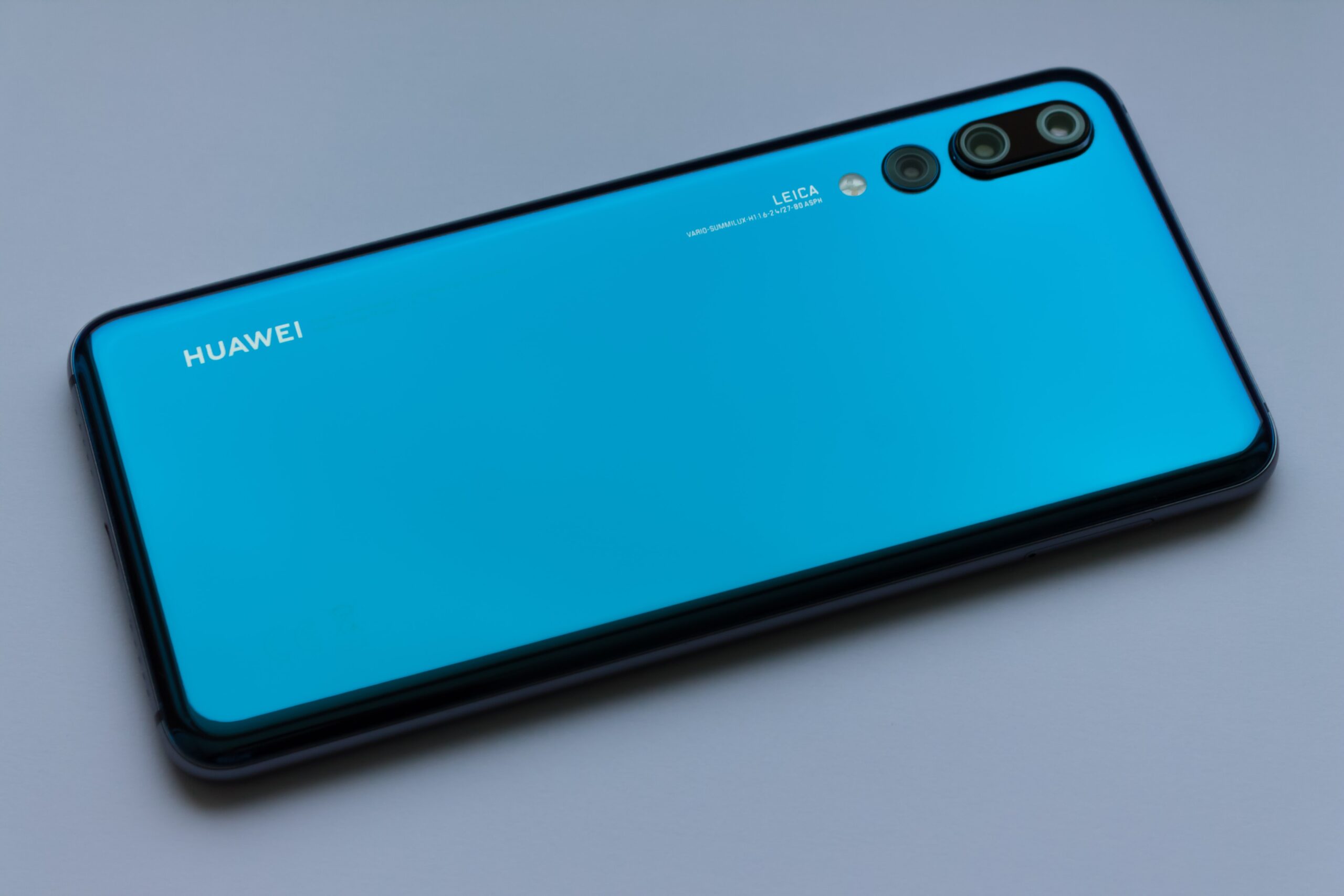 Blue Huawei Smartphone back view
